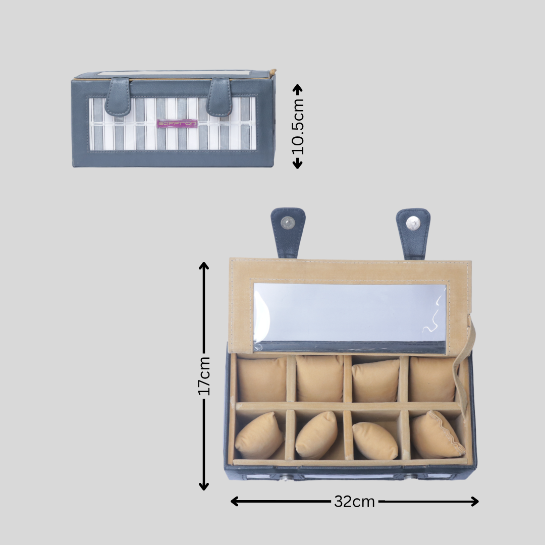 8 slot watch organiser box with pillow