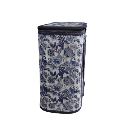 Blue flower design  printed lunch bag large