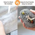 Non-Scratch Stainless Steel Wire Dish Cloth – Multipurpose Scrubber for Kitchen, Dishes, Sinks & Counters (Set of 30, Buy 20 Get 10 Free) - Image 6