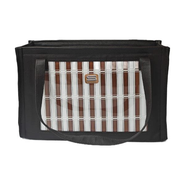 Black and Brown Tote Bag - front view
