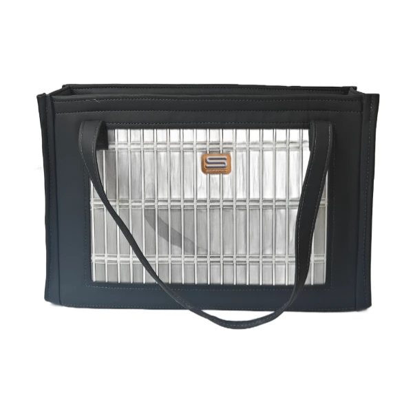 Grey Tote Bag with Grey Line design